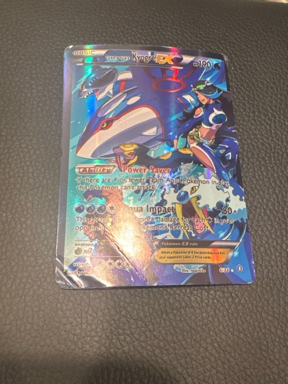 Kyogre EX Holographic Trading Card - Blue